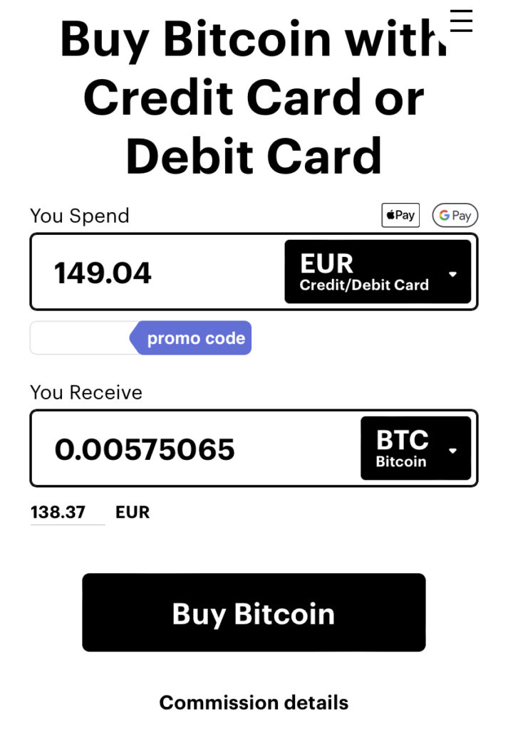 How to pay with a credit card through Bitcoin